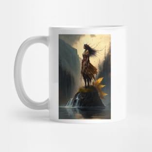 Native American Woman Standing On An Island Mug